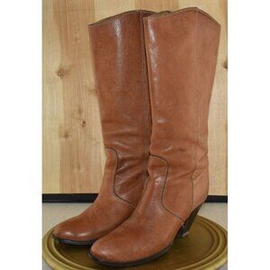 Davos Gomma Womens Tall Riding  Brown Leather Made In Italy Boots Size 9